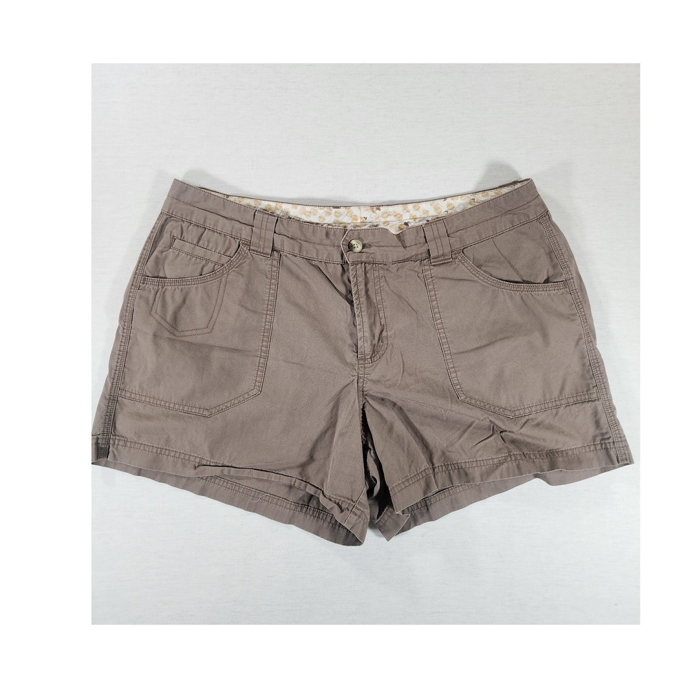 Columbia Shorts Womens 14 Brown‎ Cotton Cargo Hiking Outdoor Utility AL 4495